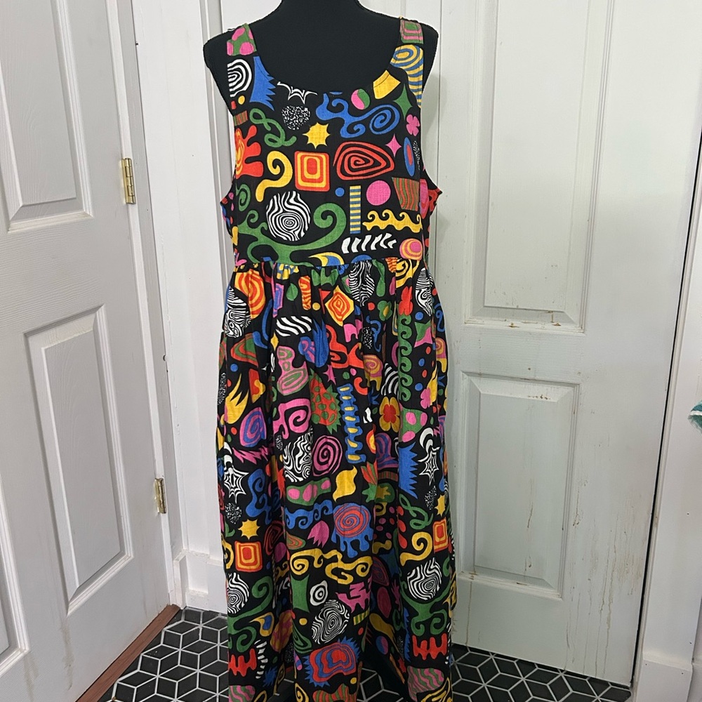 Nooworks Party Mix Midi Dress- Linen - Picture 3 of 7